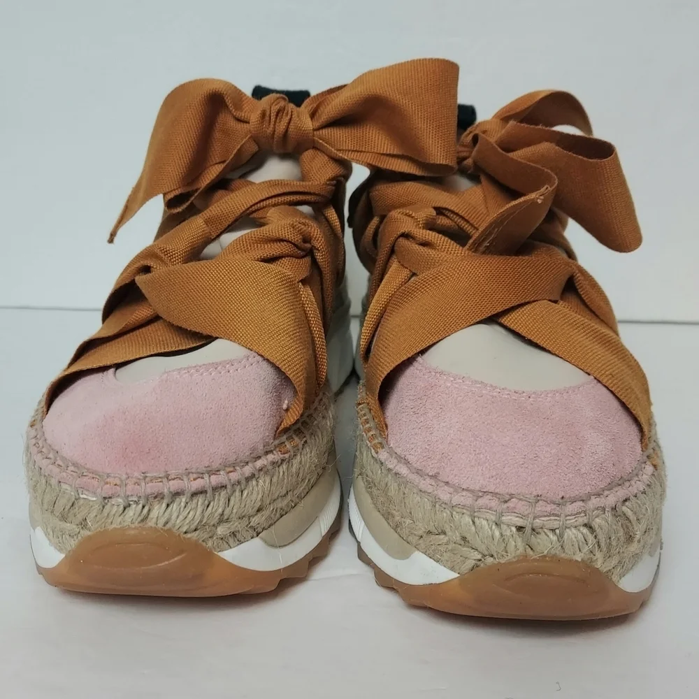 Free People Chapmin Espadrille Sneakers Ribbon Laces 39 / 8.5